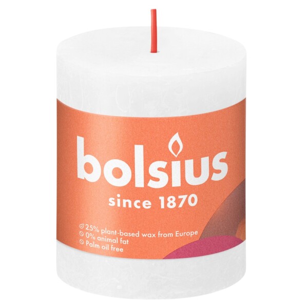 Bolsius Stompkaars Rustiek Shine 80/68 Cloudy White (per stuk)