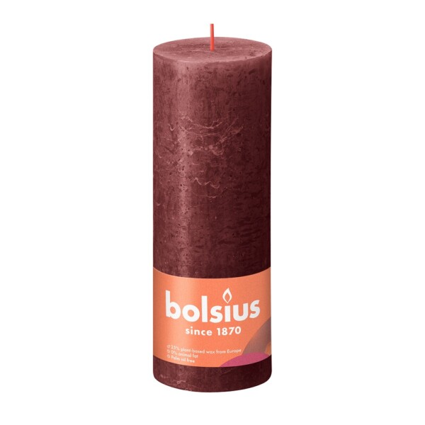 Bolsius Stompkaars Rustiek 190/68 Velvet Red (per stuk)